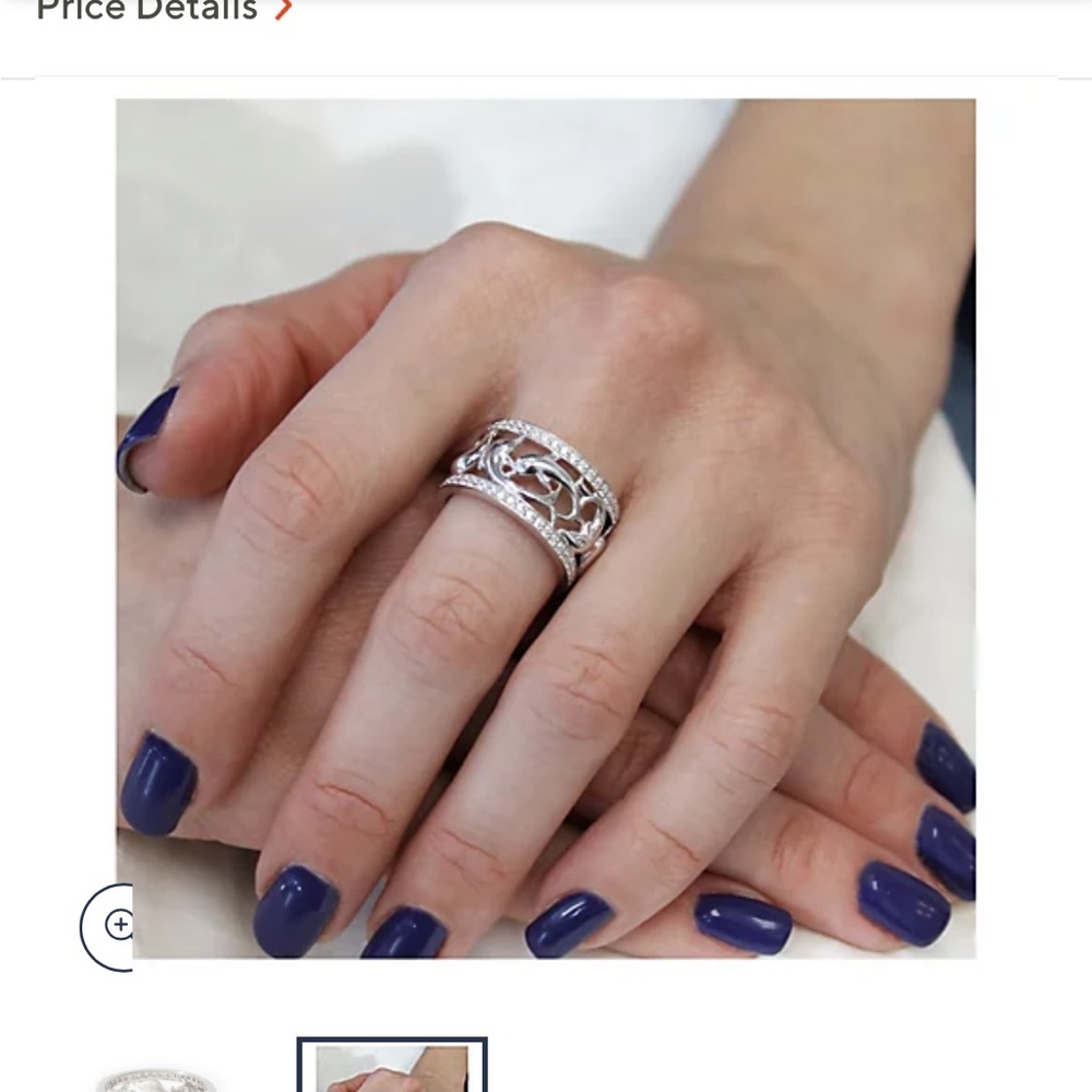 Diamonique dolphin ring